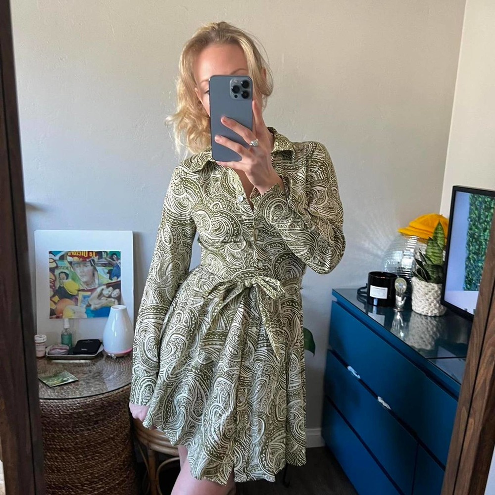 Brand New Long Sleeve Zara Paisley Dress